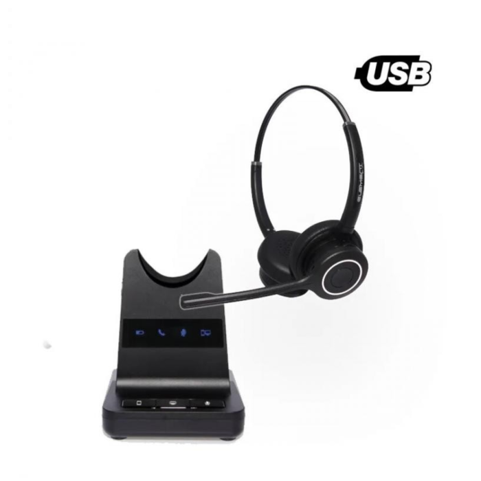Binaural wireless online headset