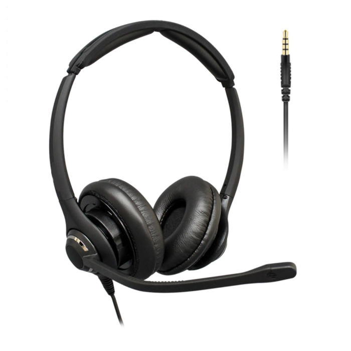 202 Binaural Noise Cancelling Office Headset - 3.5mm