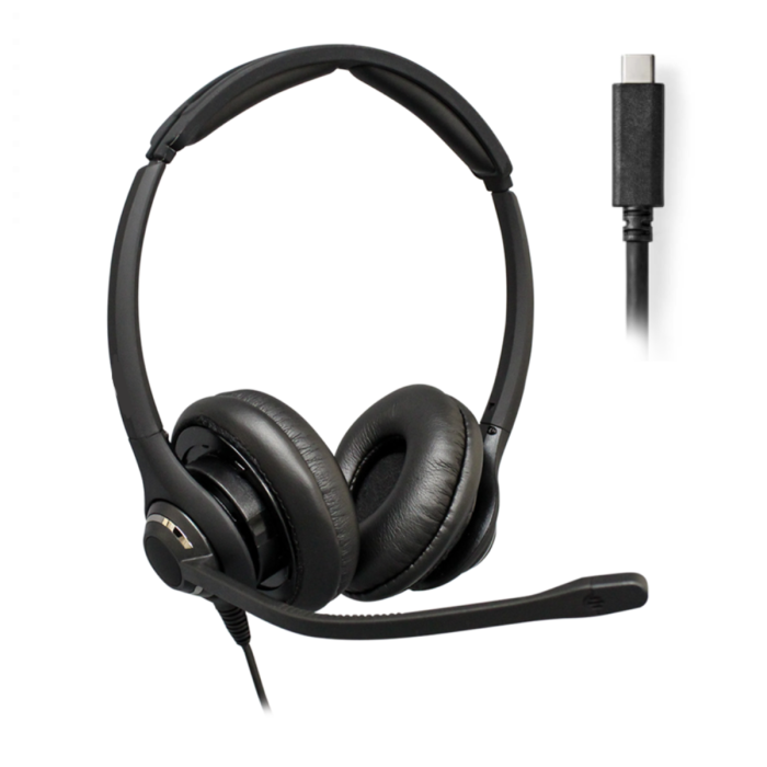202 Binaural Noise Cancelling Office Headset - USB-C - MS