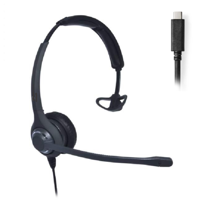 102 Monaural Noise Cancelling Office Headset - USB-C - MS