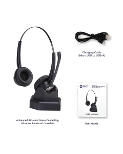 Advanced Binaural Noise Cancelling Wireless Bluetooth Headset