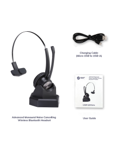 Advanced Monaural Noise Cancelling Wireless Bluetooth Headset