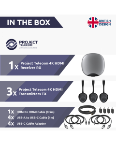 4K HDMI Wireless Transmitter Collaboration Tool - 3 Tx Pods