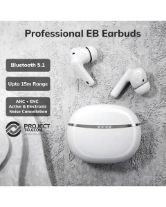 Professional EBD Wireless Bluetooth Earbuds / Earphones - White