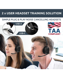 Training & Supervising TAA Compliant USB-A / USB-C Headset Bundle